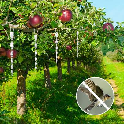 Fågelskrämmare för hackspett, reflekterande skrämselstavar för att hålla fåglar borta från uteplatspoolen (julreflekterande remsa hängande hem som dekoration)