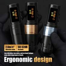 Ambition 1PC Shura-X Wireless Tattoo Machine 3.5/4.0mm Stroke 1-12V Voltage Battery 1800mAh Double Bearing Direct Drive Tattoo Pen - Gold - View 6