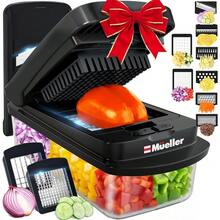 Mueller Pro-Series 10-In-1, 8 Blade Vegetable Chopper, Mandoline Slicer, Onion Mincer, Cutter, Dicer, Veggie Chopper With Container, Kitchen Essentials & Gadgets, House Warming Gifts New Home, Black - 黑色 - 查看 1