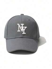 Șapcă de baseball pentru femei, culoare solidă, brodată cu literă NY, elegantă și versatilă, potrivită pentru primăvară, vară, toamnă, sporturi în aer liber și uz zilnic, 1 buc. - Broderie NY - Vizualizare 11