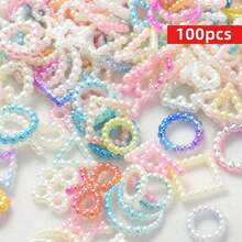 1 paquete de alrededor de 100 cuentas acrílicas mixtas con diseño de corazón y luna para hacer collar de pulsera - Multicolor - Ver 6
