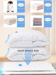 1/5 Vacuum Seal Compression Bag, Vacuum Storage Bag, Vacuum Sealing Bag, Space-Saving Luggage Bag, Travel Compression Bag, Foldable Clothing Organizer Bag, Storage Bag For Clothes, Bedding And Winter Clothing - Saves 80% Of Space, Moisture-Proof And Insect-Proof. - Multicolor - View 4