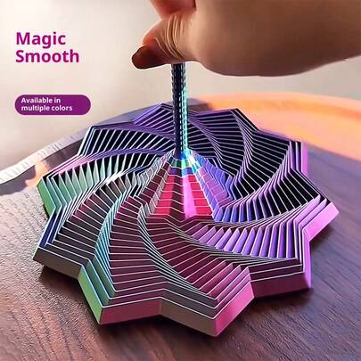 3D Printed Polygon Optical Illusion Spiral Collapsible Carrot Tower Desk Decor, Random Color 3D Printed Visual Illusion Foldable Stress Relief Office Toy, Polygon Carrot Tower Spiral Stereo Design Toy, Suitable As Birthday/Holiday Gift For Friends