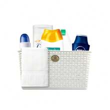 Pack 2 Canastas Con Tapa Estilo Rattan Multiusos - Blanco - Ver 4