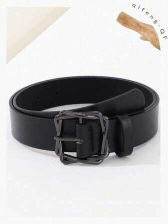 1 pieza Cinturón negro de moda versátil, cinturón de cintura casual para uso diario de mujer