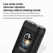 Portable Double-Head Electric Shaver, Men's Mini Beard Shaver, USB Rechargeable, Wet And Dry Use, Business Gift Box - Black - View 5