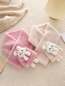 1pc Cute Carrot Rabbit Crossover Plush Super Soft Neck Warmer Scarf For Children Aged 9-16, Suitable For Daily Wear, School, Outings, Outdoor, Photography, Christmas, Parties, Fashion Versatile Maillard Color Kids Accessory - Multicolor - View 9