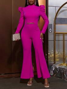 Faeriesty Mock Neck Gigot Sleeves Party Jumpsuit