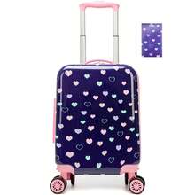 2pcs Girls Luggage Set, Including Playing Cards And 16-Inch Hard Shell Wheeled Carry-On Suitcase, Suitable For Girls Travel And Back To School Season, Meets Airline Regulations