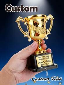 Customizable Gold Trophy - Personalized Award Medal Trophy, Gold Trophy, Sports Trophy, Sports Gift, Customized Trophy, Suitable For Award Ceremonies, Competitions, Offices, Schools And Other Occasions