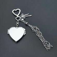 1pc Elegant Valentine's Day/Birthday Gift Silver Lipstick Net Keychain, Y2K Bag Charm Fashion Lipstick Hand Cream Chain Pendant, Heart Mirror Bow Cherry Keychain Car Key Chain - Silver - View 13
