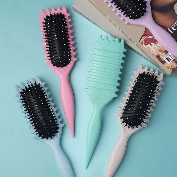 0150623540004 Hair Brushes - EU+UK 2026 Curling Styling Comb - Featuring Bristles And Special Design For Curly Hair, Suitable For Men And Women To Shape And Style Curly Hair, Reducing Pulling And Separation. Essential Hairstyling Tool, Product And Accessory For Salons, Beauty Parlors, Travel, Back To School, Vacation, Etc., As Well As Women's Hairstyling Accessories. - Multicolor - View 4