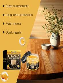 100g Cera de abeja Pulimento y crema de cuidado para muebles, adecuado para restaurar mesas, escritorios, muebles antiguos, proporciona protección con brillo profundo, evita grietas y sequedad, kit de cuidado del hogar DIY, restauración de muebles vintage y modernos, pulimento de cera de abeja, cuidado de la madera, reparación de muebles, pulimento de antigüedades, cuidado de la madera DIY, pulimento natural, pulimento, iluminador, prevención de grietas, kit de mantenimiento del hogar - Multicolor - Ver 3