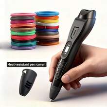 MXLX 豪华套装3D打印笔，带液晶显示屏，防堵塞，操作简便，1.75mm PLA耗材，专业DIY手工制作，适合作为生日、圣诞节、万圣节、感恩节礼物 - 黑色 - 查看 9