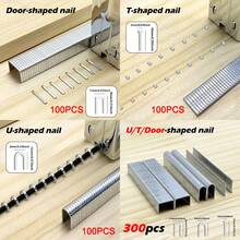 Professional 3000pcs/300pcs Nail And Staple Combo Kit - Heavy Duty Door Nails, T-Nails, U-Nails For Picture Framing, Woodworking Projects, Wiring Fastening