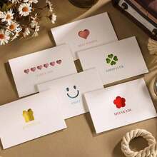 极简剪纸明信片和贺卡 - 节日贺卡、创意生日贺卡 - 来自花店的简约情人节感谢卡 - 适合送给朋友、爱人和家人，表达爱意和关怀 - 彩色 - 查看 5