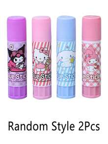 Sanrio 1/2/3/4支装 My Melody Kuromi Cinnamoroll Hello Kitty 强力胶棒 可爱 DIY 手工固体胶 适用于日记本和办公用品 万圣节 圣诞节礼物 返校季学习用品（部分产品随机发货）