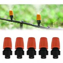 农业灌溉可调流量雾化微喷嘴，温室果园蔬菜灌溉节水喷嘴，花园草坪冷却除尘，滴灌毛细管匹配雾化喷嘴组合 - 彩色 - 查看 3