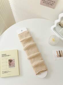 New Women Arm Warmers Japanese White Black Goth Knitted Fingerless Gloves Ankle Wrist Sleeves Harajuku 52cm Gloves - A - View 7