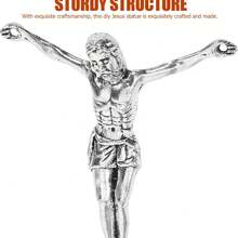 2pcs Jesus Cross Figurine, Alloy Religious Catholic Sculpture DIY Handmade Cross Ornament - Multicolor - View 5
