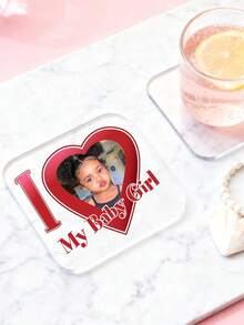 1/3/5pcs Customized Acrylic Name Photo Coasters, Drink Coasters, Personalized Coasters, Valentine's Day Gift, Birthday Gift, Drink Coasters, Personalized Coasters, Wedding Souvenirs, 9.5x9.5cm Personalized Acrylic Memorabilia, Anniversary Gift - Multicolor - View 6
