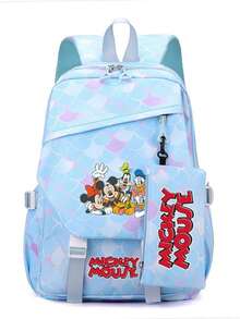 Disney Cute Cartoon Mickey Minnie Three Sets Of Student Schoolbag Large-Capacity Shoulders Backpack Business Travel Portable - Multicolor - View 4