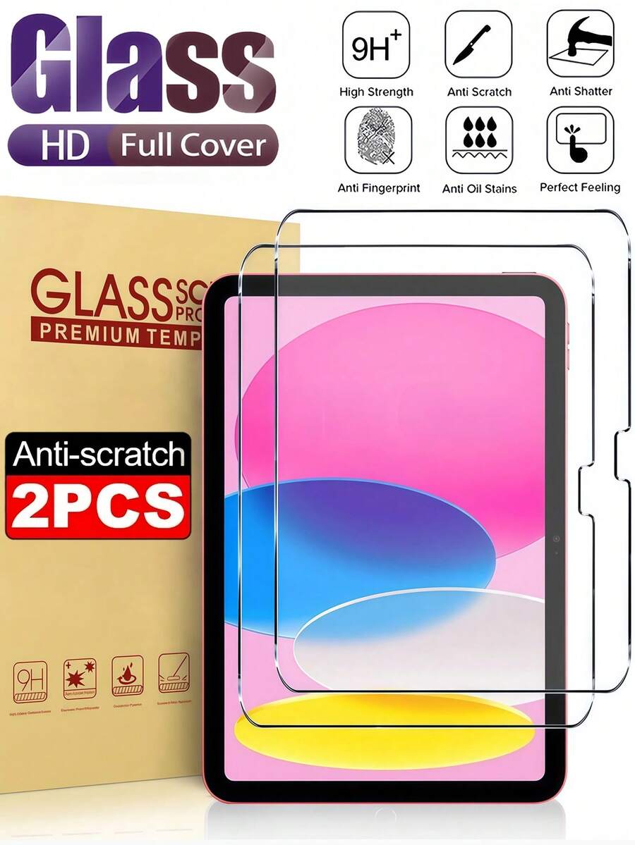 2 Miếng Dán Kính Cường Lực HD Bảo Vệ Màn Hình Máy Tính Bảng Độ Cứng 9H+ Chống Nổ Chống Trầy Xước Lớp Chống Dầu Mịn Tương Thích Với iPad Air Pro 11 13 5th/6th/7th/8th/9th10th/11th 2025 2024 11inch 13inch/Tương Thích Với Redmi/Tương Thích Với Matepad/Honor/Tương Thích Với Samsung Galaxy Tab S11 S9 S8 S7 S9FE S10+ S10 FE A9 A9+ S8+ S9+ 12.4inch Dùng Cho Văn Phòng Vẽ Tương Thích Với Apple Pencil
