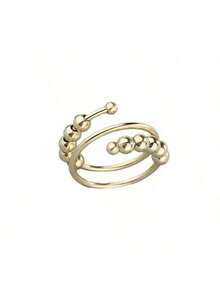 Brass Bead Rotating Ring, Open Bead Ring, Etc. Stress Relief And Anxiety Reduction Toys, Suitable For Toys, Games, Hobbies, Collectibles, Party Supplies, Youth Creative Toys, Youth Stress Relief Toys, Holiday Gifts, Valentine's Day Gifts, And Birthday Gifts. - Multicolor - View 2