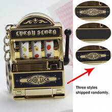1pc Mini Slot Machine Keychain, Mini Casino Lucky Charm Keyring, Pocket Stress Relief Toy Pendant - Multicolor - View 13