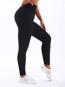 Spring Summer 5 Packs European American Fashion Women's Simple Black Leggings Sports High Stretch Leggings Outdoor Casual Yoga Pants Fall - Black - View 6