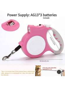 1pc LED Light Outdoor Retractable Dog Leash, Suitable For Dogs Up To 35KG - Multicolor - View 6
