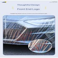 1pc Premium Transparent Car Cover - Waterproof, Dustproof, UV-Resistant, Fits All Car Models - White - View 5