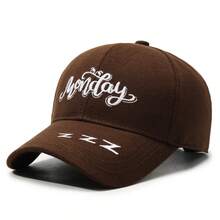 Baseball Cap For Women Men Casual Letters Embroidery Breathable Outdoor Adjustable Trucker Hat - Coffee Brown - View 5
