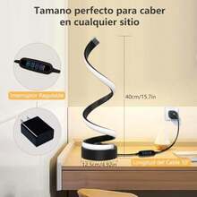 Lámpara de Mesa Minimalista Regulable, Lámparas de Mesilla de Noche Moderna en Espiral, 40cm de Altura, 24W Lámpara Decorativa Contemporánea para Dormitorio, Salón, Oficina(default) - Multicolor - Ver 6