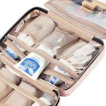 NISHEL - Neceser de viaje para mujer, organizador portátil para colgar champú, acondicionador, juego de cepillos, accesorios de viaje(Rosado Mediano) - Multicolor - Ver 6