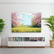 2Dfalt，1件装春日樱花草甸图案，为周年纪念、毕业典礼或特殊活动营造梦幻氛围！经久耐用，更添精致格调。 - 1件 - 查看 5