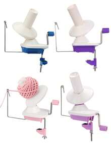 1pc Hand-Cranked Yarn Winder, Small Yarn Ball Winder, Plastic Skein Winder, Portable DIY Sewing & Knitting Tool