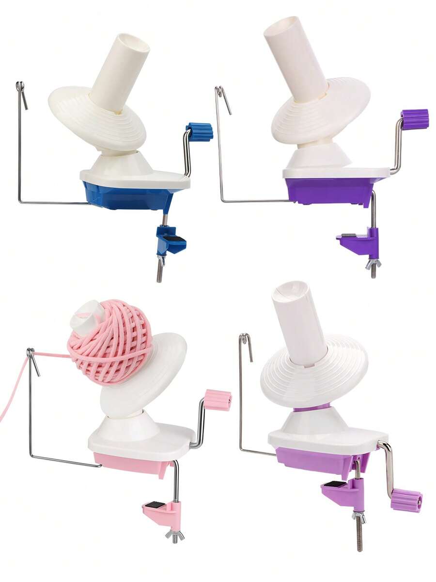 1pc Hand-Cranked Yarn Winder, Small Yarn Ball Winder, Plastic Skein Winder, Portable DIY Sewing & Knitting Tool