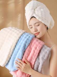 1 chiếc khăn lau tóc bằng vải lông san hô cỡ lớn và dày, siêu thấm hút, màu trơn, thiết kế tối giản, phù hợp cho cả tóc ngắn và tóc dài, khăn tắm gia đình, thích hợp cho tiệm làm đẹp, khách sạn, sân vận động, vật dụng thiết yếu trong gia đình, có thể dùng làm khăn lau tóc. - Nhiều màu - Xem 5
