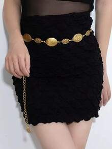 1件复古银链蝴蝶波西米亚风腰带，夸张设计，适合搭配裙子、比基尼，夏季、秋季、万圣节等场合。