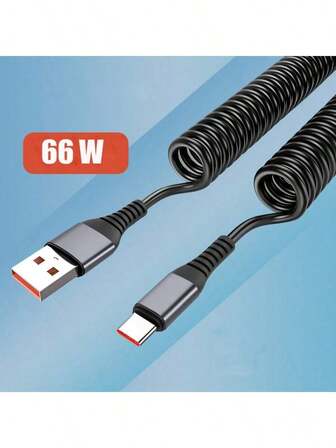 1 st. utdragbar fjäderdatakabel, högeffektiv snabbladdnings- och dataöverföringskabel kompatibel med iPhone 17 Pro Max/17 Pro/17/Air/16/15, S25/S24/S23/S22/S21/S20 Ultra Plus, serien