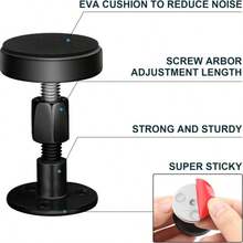 2 Sets Of Adjustable Bed Frame Stabilizer Tools, Includes Free Furniture Pads And Screws To Prevent Headboard Shaking, Essential Home Essentials - Black - View 4