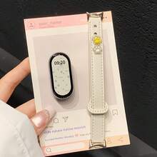 猫爪图案双扣小米手环10/9/8表带，适用于NFC版本，可爱撞色设计，皮革铆钉表带，可调节，创意时尚女士腕带，智能健身手表替换表带 - 彩色 - 查看 14