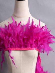 1Yards Fluffy Turkey Feathers For Crafts Ribbon Feather Trim Fringe Feather Dancer Carnival Costumes Wedding Decoration