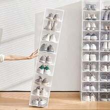 12pcs/Set Transparent Stackable Shoe Storage Boxes, Space-Saving Foldable Shoe Racks, Sports Shoes Containers, High-Quality Shoe Racks, Shoe Boxes - Multicolor - View 4