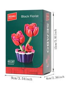 sembo Bộ lắp ráp cây mọng nước mini 300+ mảnh, khối lắp ráp sáng tạo DIY, cây cảnh mini - Trứng đào, Ánh hoàng hôn, Hoa hồng núi, Hoa sen ngọc bích đặc biệt, cây cảnh mini - Hoa hướng dương, Hoa hồng, Hoa tulip, Hoa anh đào, bộ bó hoa, gạch hoa hồng giả bằng nhựa, đồ chơi lắp ráp dành cho người lớn, đồ trang trí nhà cửa hình hoa vĩnh cửu, quà tặng cho Ngày Valentine, Ngày của Mẹ, kỷ niệm. - Nhiều màu - Xem 2