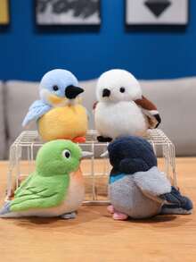 1pc Cute Realistic Bird Plush Doll, Interactive Bird Friend Doll Gift For Kids, Easter Bird Decor Plush - Multicolor - View 2
