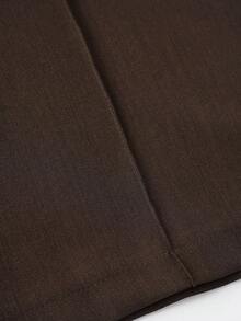 复古高腰女士西装裤，宽松版型，垂坠感极佳，适合办公室穿着，轻盈面料，是春夏的理想之选。 - 棕色 - 查看 7