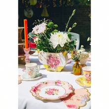 zxr Talking Tables Bonitos platos de papel florales clásico té de la tarde día de la madre decoración de fiesta para cumpleaños baby shower boda y aniversario rosa pastel 8.5 pulgadas paquete de 24125 - RosaRebelFun - Ver 2