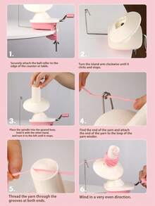 1pc Hand-Cranked Yarn Winder, Small Yarn Ball Winder, Plastic Skein Winder, Portable DIY Sewing & Knitting Tool